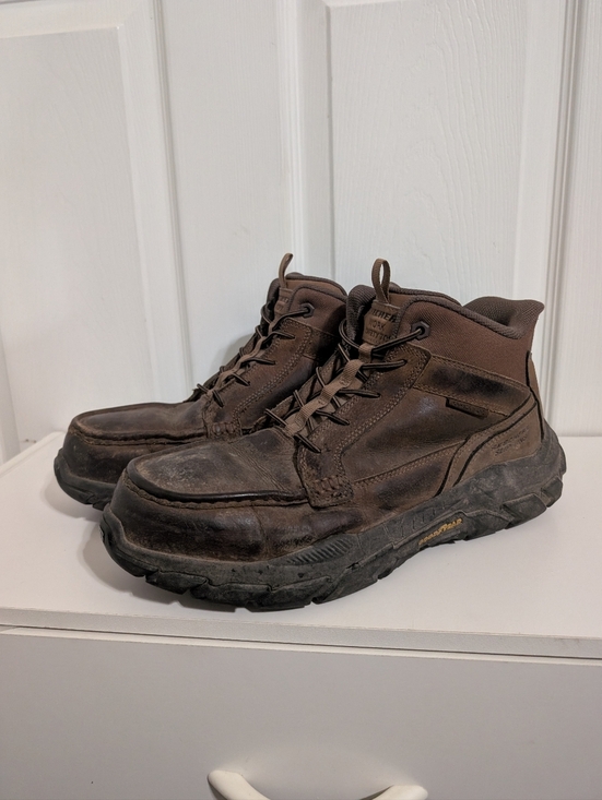 Skechers Santoro Mens Boots Slip-ins Brown Safety Toe Work Shoes 200459 Size 11 main image 7